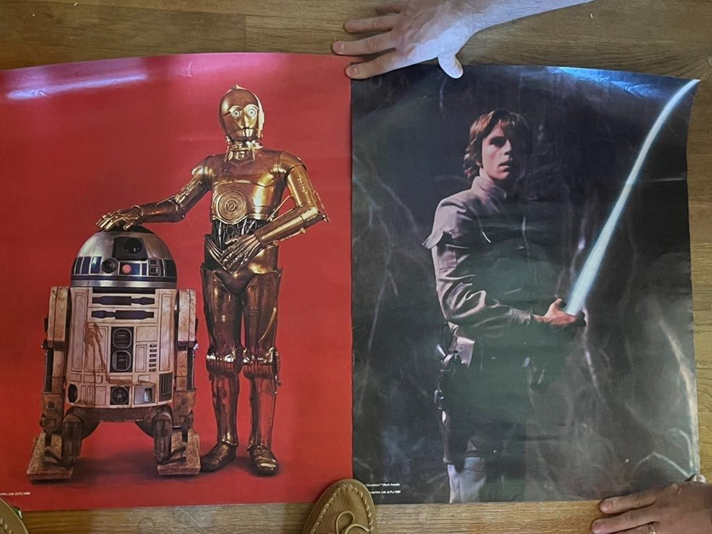 1980 STAR WARS EMPIRE STRIKES BACK C-3PO & R2-D2 & Luke Posters
